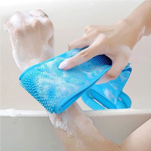 Bathing Exfoliating Foam Silicone Back Scrub Belt
